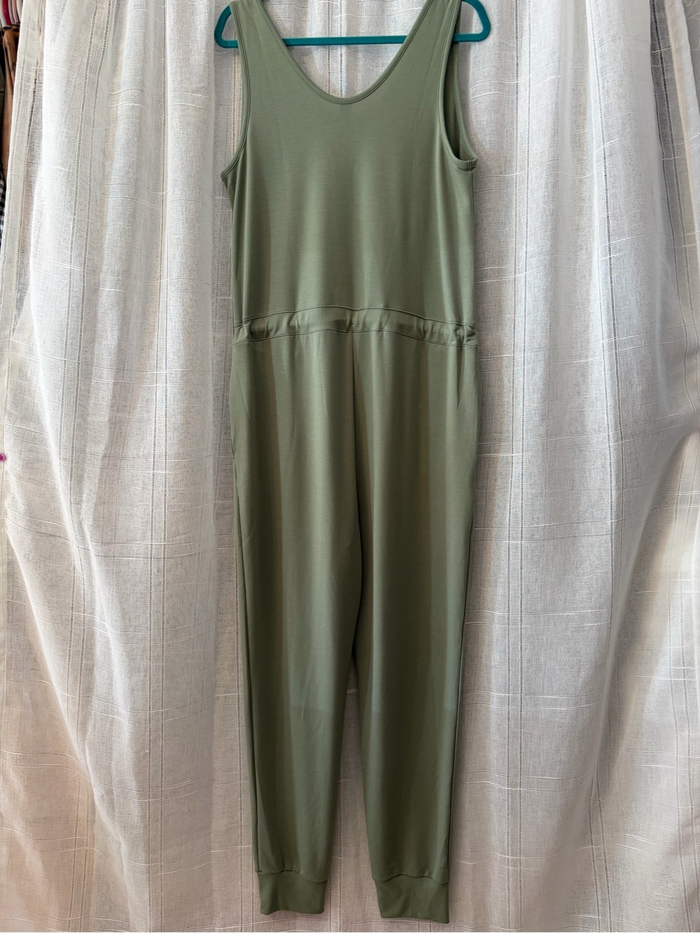 New Sleeveless Summer Jumpsuit Olive Green size Large
